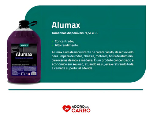 Kit de champú desengrasante Vonixx Alumax Removex 5 l V-floc 3 l