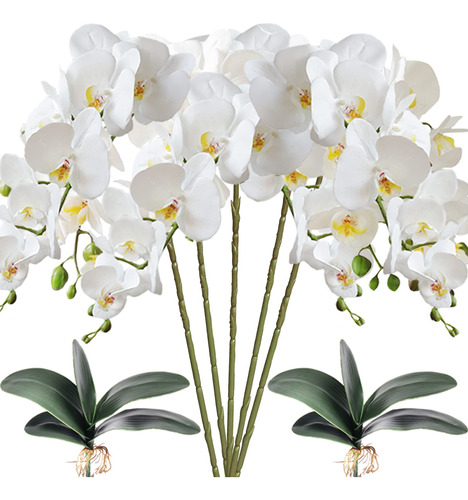 Hinyoco 5 Flor Artificial Orquidea 2 S Hoja Phalaenopsis 32 