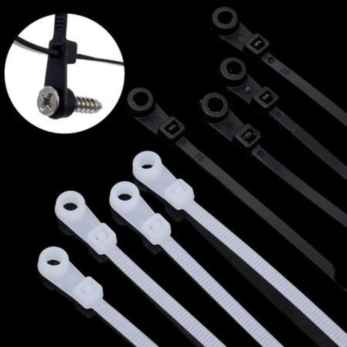 Abraçadeira Nylon P/parafusos 50pcs Preta 4.8mmx200mm