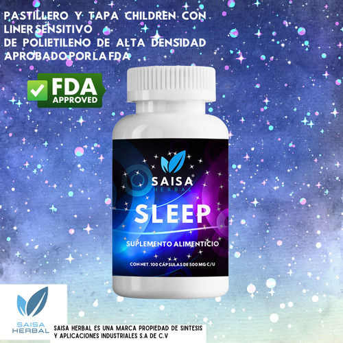 Suplemento Para Dormir 100 Cápsulas | Melatonina, L-Triptofano, Valeriana | Saisa Herbal | Sueño Profundo Natural, Sin Sabor