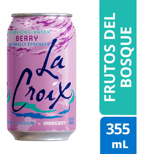 Agua Saborizada LaCroix Sabor Berry 355ml Con Gas 12 unidades