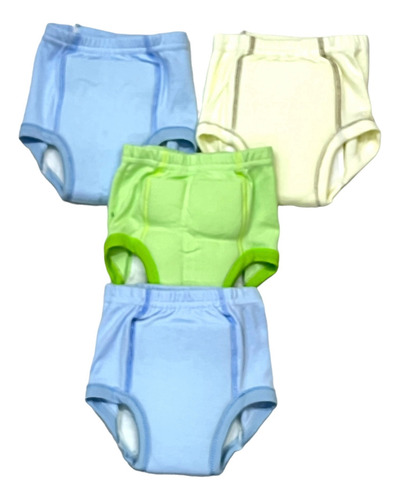 4 Piezas De Calzon Entrenador 100% Algodón Colores Liso