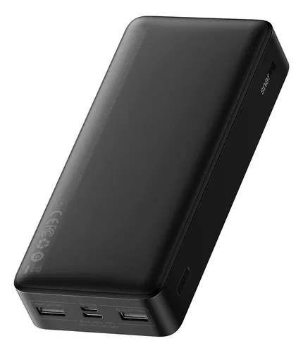 Carregador Rápido Portátil Power Bank Baseus 20000 Mah 15w Cor Preto
