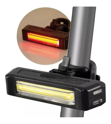 Linterna Recargable Led Para Bicicleta Luz Blanca Roja 2846