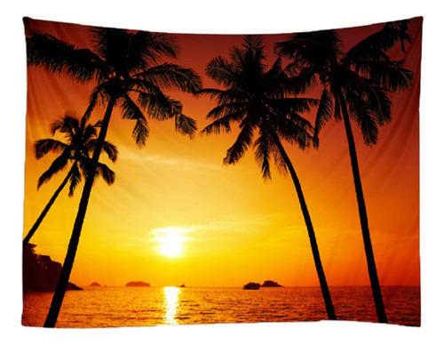 Tapiz De Pared De La Playa Del Atardecer, 150 X 130 Cm