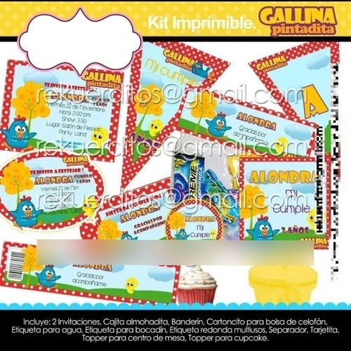 Kit Imprimible Gallinita Pintadita Decora Tu Fiesta Editable