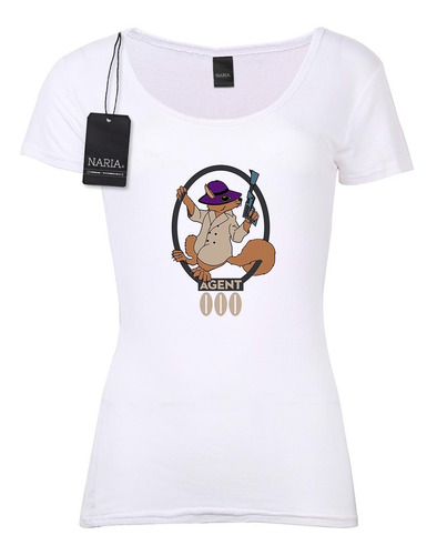 Remera Dama Inspector Ardilla Dibujo Art Logo - Psia2