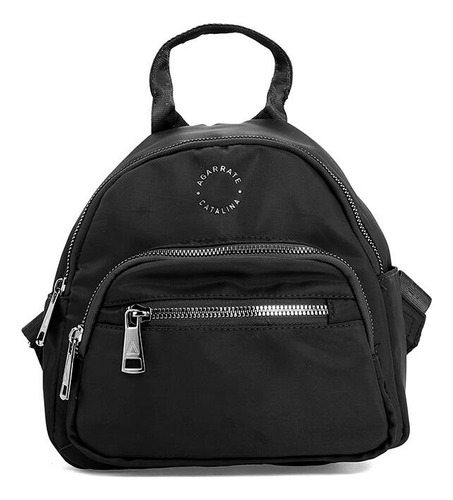 Mochila Chica Urbana Impermeable Agarrate Catalina Negro Negro