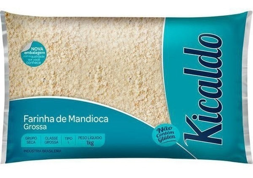 Farinha De Mandioca Grossa Kicaldo Sem Glúten Pacote 1kg
