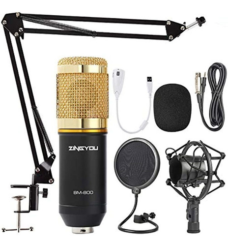 Paquete De Microfonos De Condensador Zingyou, Kit De Microfo