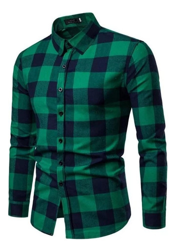 Camisa Hombre Leñadora A Cuadros Sobrecamisa Diseño Premium.