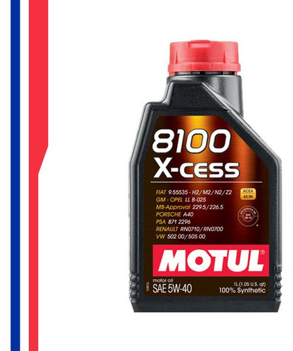 Aceite Motul Sintético 5w-40 8100 X-cess 1lt