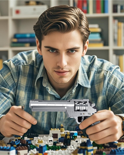 Juegos De Armas De Bloques De Construcción De Revólver 1:1 -