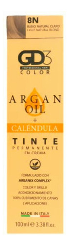 Gd3 Tinte En Crema Permanente 8n Rubio Natural Claro 100ml