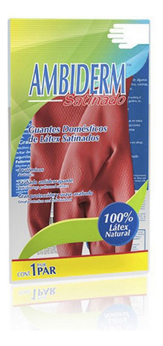 Guante Látex Satinado Mediano Rojo (bolsa C/1 Par)