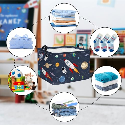 Cesta Rectangular Para Niños, Planeta Cósmico, 36l
