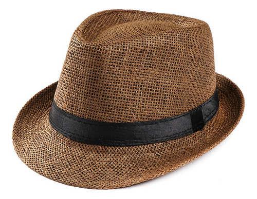 Gorro Trilby Gangster Unisex Praia Sol Sombrero Paja Banda S