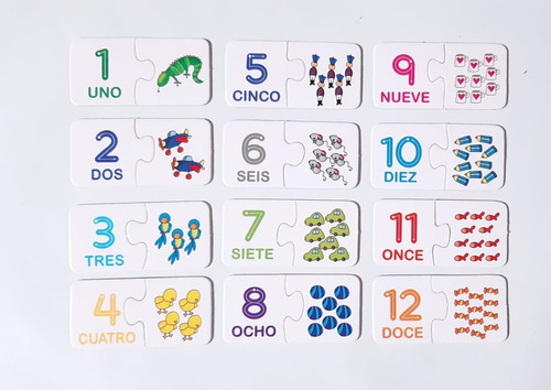 Imagen 5 de 9 de Juego De Asociación Números Con Imágenes. Juegos Didácticos