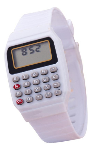 Reloj Calculadora Para Niña Niño Color Blanco 