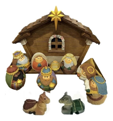 Nacimiento Navideño Estilo Crochet 11 Piezas Premium