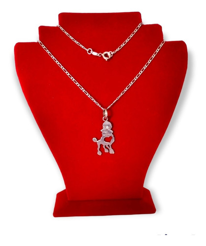 Collar Con Dije Modelo Poodle - Plata Ley 950