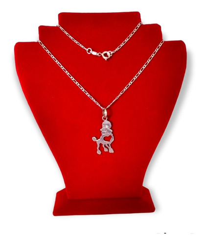 Collar Con Dije Modelo Poodle - Plata Ley 950