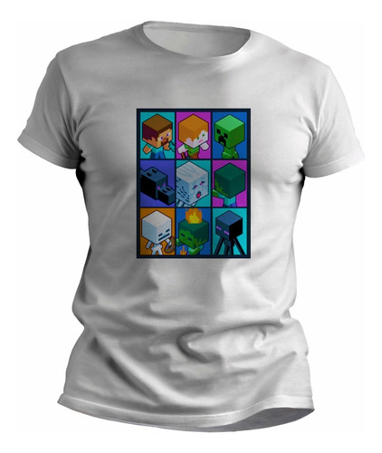 Remeras Minecraft Adultos Estampadas Con Creeper - 7552