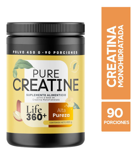 Imagen 1 de 6 de Polvo Creatina Monohidratada De 450g - Monohydrate Creatine Sabor 90 Porciones