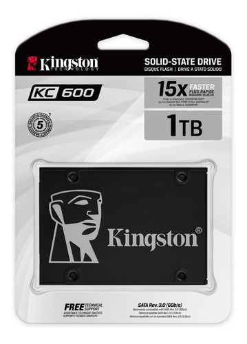 Disco Sólido Interno Kingston Kc600 1tb Negro
