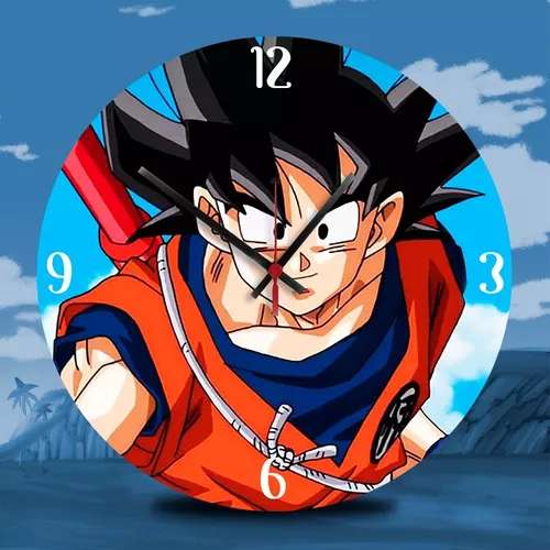 Relógio De Parede Desenho Dragon Ball Z Goku Anime Quartz Tamanho
