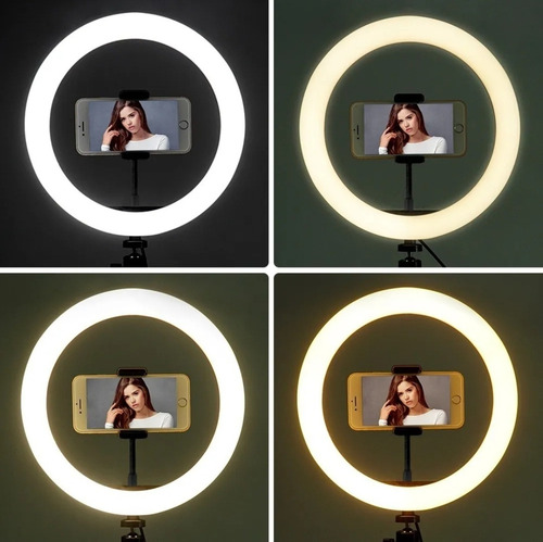 Ring Light Completo Iluminador Portátil 26cm + Tripé 210cm