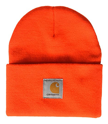 Gorro De Punto Carhartt Con Puños Para Hombre, Naranja Brill