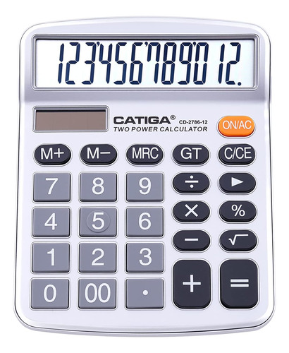 Calculadora De Escritorio Catiga 12 Dígitos Cd-2786 Plateado