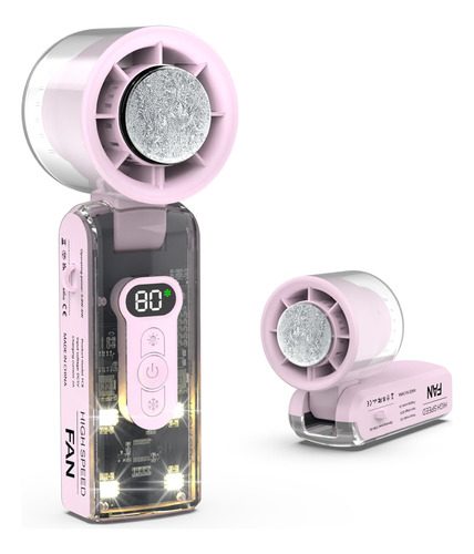 Ventilador Portatil Rosa 3600mah Ajustable