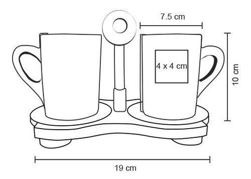 Imagen 4 de 9 de Juego De Dos Tazas De Cerámica Con Base De Madera