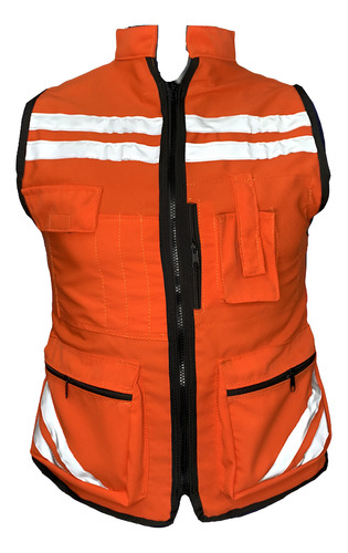 Chaleco Reflejante M King Formal Completo Con Malla Naranja 2eg-2xl