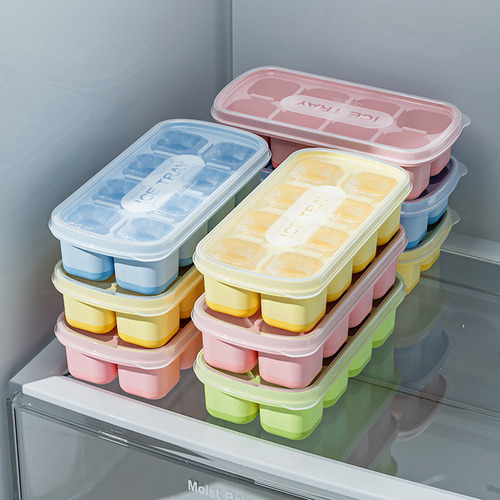 Molde Para Hacer Hielo De 8 Rejillas Con Tapa, De Silicona,