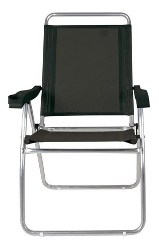 Silla Alta Reposera Reclinable 4 Pos Playa Jardín Mor X2 Color Negro