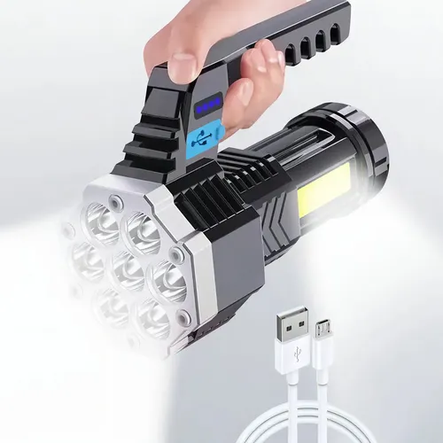Linterna Recargable De Alta Potencia Con 7 Led