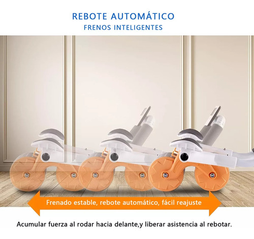 Rueda Abdominal Con Rebote - 2 Ruedas Antideslizantes Naranja