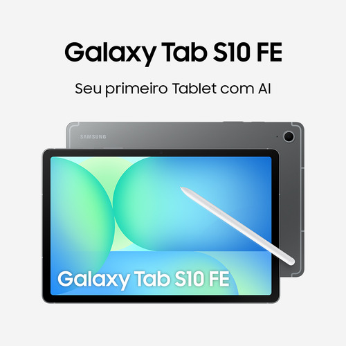 Tablet e capa Samsung Galaxy Tab S10 Fe+ 13.1 Spen 5g incluídos