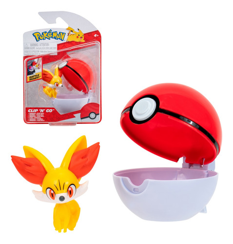 Pokebola Con Figura Pokemon - Fennekin & Pokeball