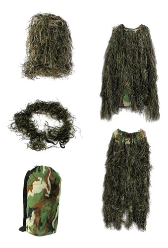 Conjunto De Uniforme De Traje Ghillie Para Niños Con Bolsa