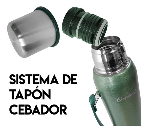 Imagen 5 de 10 de Termo Acero Inoxidable Outdoors 1.4 L Manija 24hs Garantia