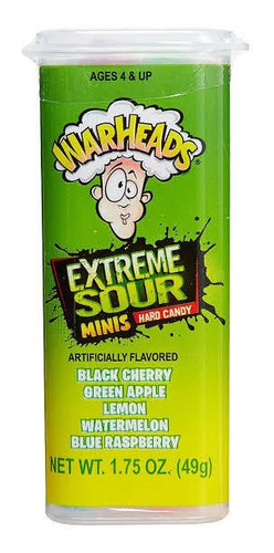 Warheads Extreme Sour Dulces Extremadamente Ácidos 49 G
