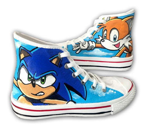 Tenis Pintado A Mano Sonic Personalizado 03