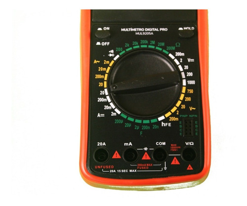Imagen 6 de 7 de Multimetro Tester Digital Ac Dc Data Hold Display Led R