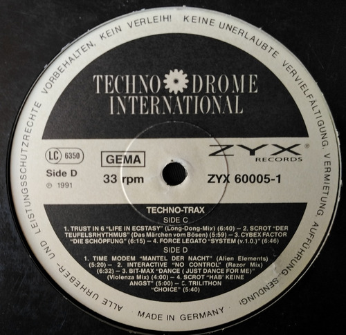 Techno Trax - Atahualpa, Age Of Love, Cybex Factor, Trilitho (Usado)