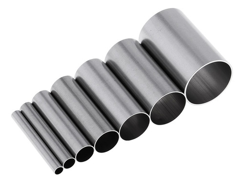 * 7 Unids Acero Inoxidable Forma Redonda Moldes Cilíndricos