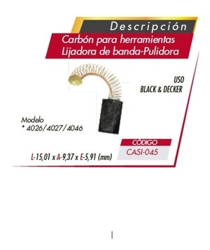 Carbon Para Lijadora De Banda-pulidora Black&decker 